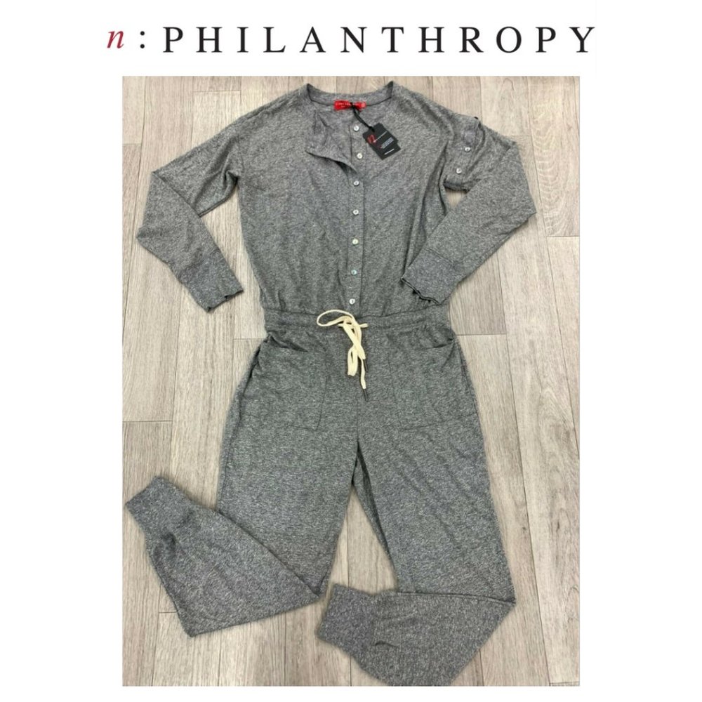 n:Philanthropy Button Sleeve Jumpsuit in Gray
